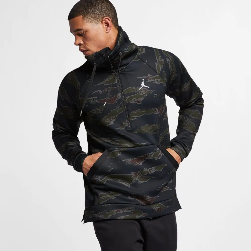 Air Jordan Flight Camo Anorak Half Zip Pullover Men's Hoodie Black ah6163-010