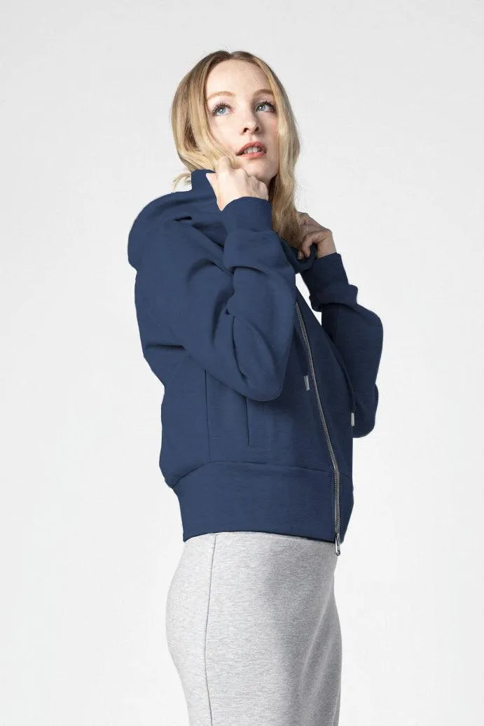 Bamboo Bonded Jersey Cropped Zip-Up Hoodie