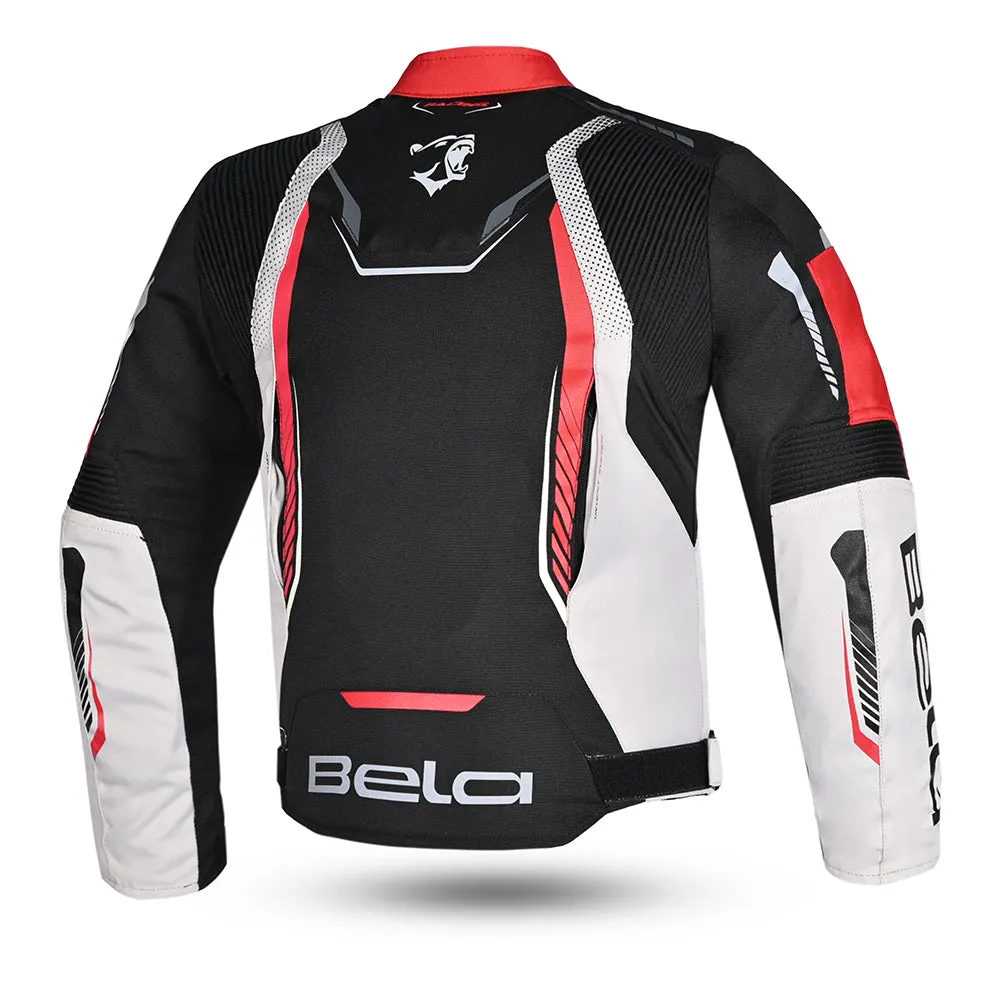 BELA Star youth Kids Motorcycle Jacket Black Red Ice