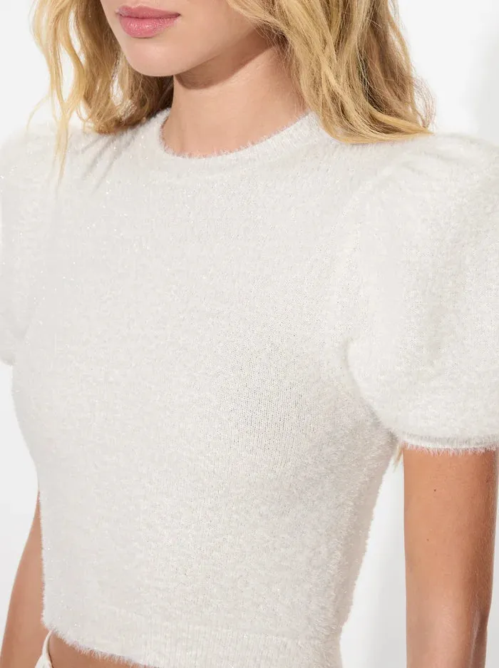 Ciara Puff Sleeve Sweater - Soft White