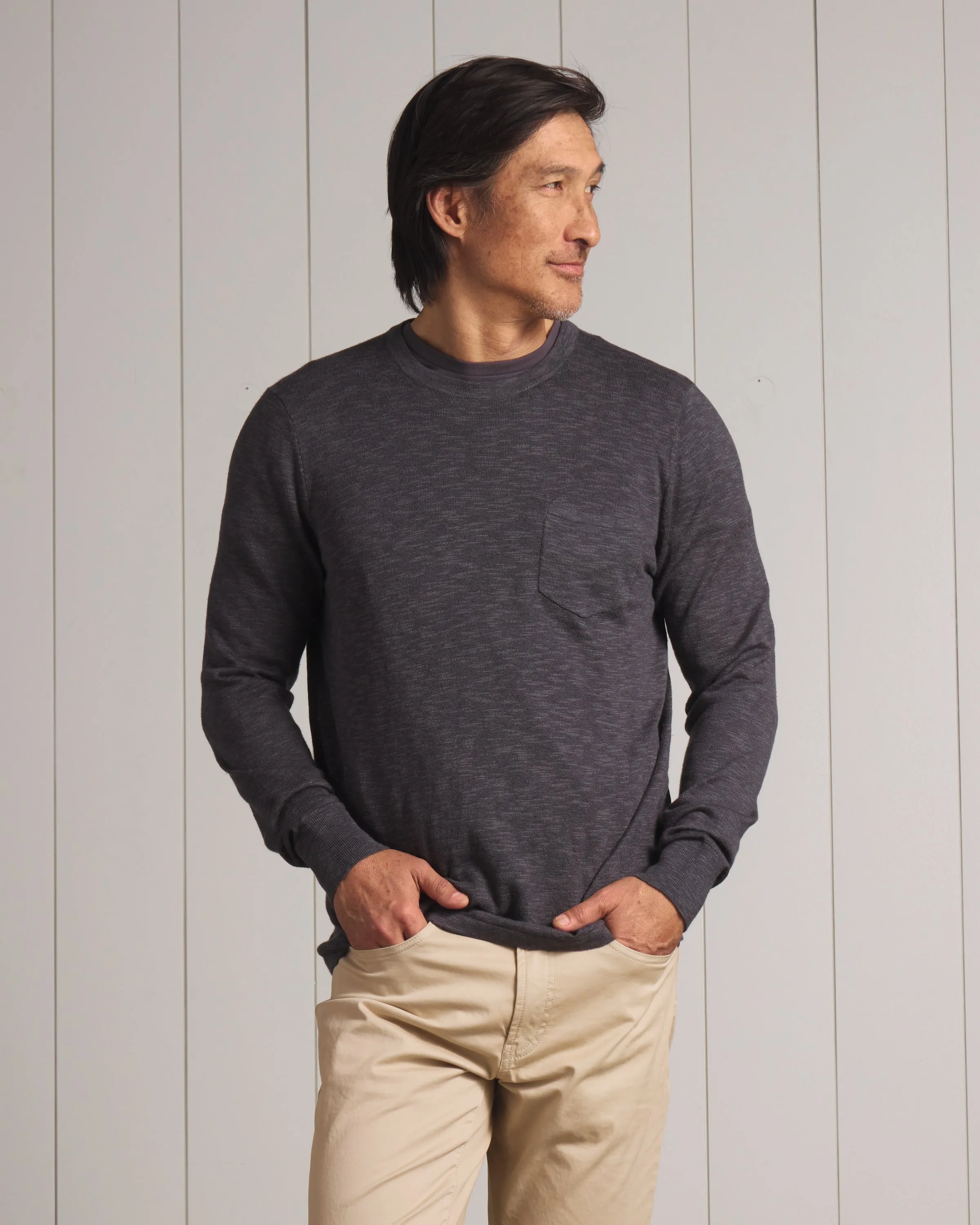 Cloud Cotton Sweater Crew - Charcoal