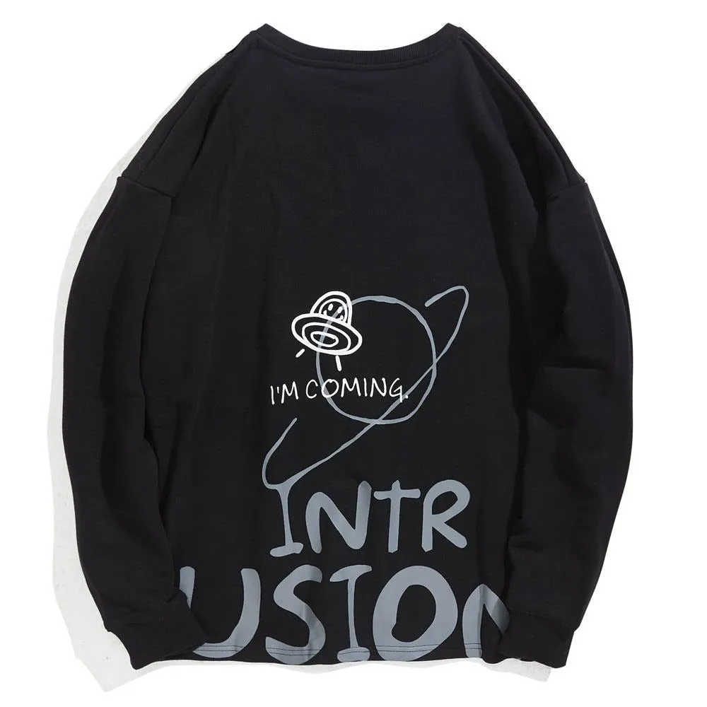 Danger Intrusion Print Sweatshirts