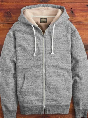 Fleeced FoxFibre® Zip Hoodie in Charcoal