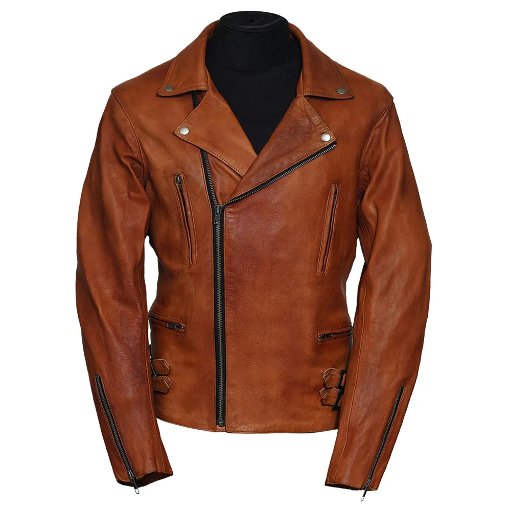 Frisco Motorcycle Easy Rider Camel Leather Jacket