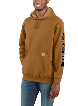 (K288) MW Signature Sleeve Logo Pullover Hoodie - Brown