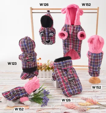 Pink Plaid Hoodie Puffer Jacket