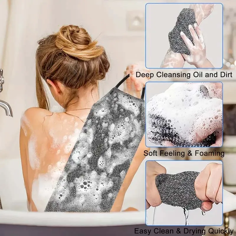 Stretchable Dual-Layer Exfoliating Back Scrubber