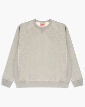 Wonder Looper 876gsm Double Heavyweight French Terry Pullover Crew Neck - Heather Grey